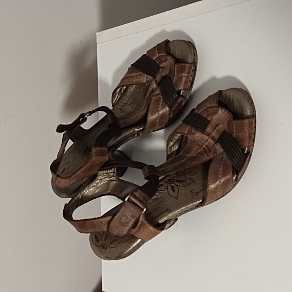Brown Leather Strappy Heels - Women's Sandals